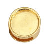 Imagen de Zamak Cuentas Plano Redondo Chapado en Oro Base Camafeo （Se adapta a 12mm ) Aprox 14mm Diámetro, Agujero:Aprox 10mm x3mm (Ajusta 10mm x 3mm Cuerda) 10 Unidades