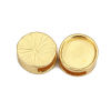 Imagen de Zamak Cuentas Plano Redondo Chapado en Oro Base Camafeo （Se adapta a 12mm ) Aprox 14mm Diámetro, Agujero:Aprox 10mm x3mm (Ajusta 10mm x 3mm Cuerda) 10 Unidades