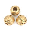Picture of 304 Stainless Steel Casting Beads Round Gold Plated Gemini Sign Of Zodiac Constellations About 10mm Dia., Hole: Approx 4.3mm, 1 Piece