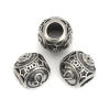 Picture of 304 Stainless Steel Casting Beads Round Antique Silver Color Leo Sign Of Zodiac Constellations About 10mm Dia., Hole: Approx 4.3mm, 1 Piece