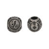 Picture of 304 Stainless Steel Casting Beads Round Gunmetal Leo Sign Of Zodiac Constellations About 10mm Dia., Hole: Approx 4.3mm, 1 Piece