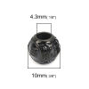 Picture of 304 Stainless Steel Casting Beads Round Black Scorpio Sign Of Zodiac Constellations About 10mm Dia., Hole: Approx 4.3mm, 1 Piece
