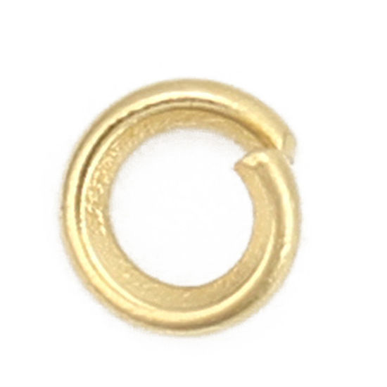 Immagine di 200 Pz 3mm Dia, 0.6mm(23 misura) 304 Acciaio Inossidabile Aperto Stile Anello di Salto Oro Placcato Tondo