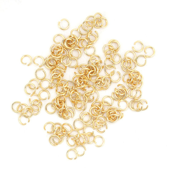 Imagen de 200 Unidades 4mm Diámetro, 0.6mm(23 gauge) 304 Acero Inoxidable Abierto Argollas Chapado en Oro Ronda