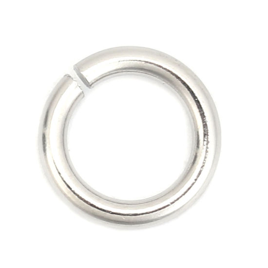 Picture of 1.6mm 304 Stainless Steel Open Jump Rings Findings Silver Tone 10mm( 3/8") Dia., 100 PCs