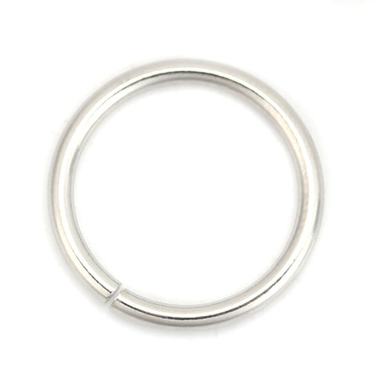 Picture of 1.8mm 304 Stainless Steel Open Jump Rings Findings Silver Tone 18mm( 6/8") Dia., 50 PCs