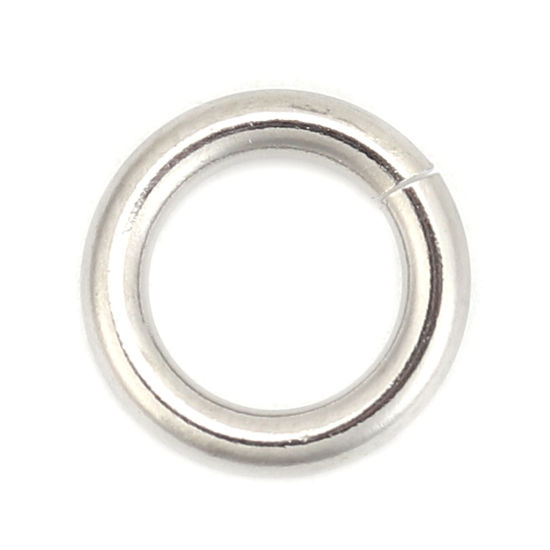 Picture of 2mm 304 Stainless Steel Open Jump Rings Findings Silver Tone 11mm( 3/8") Dia., 50 PCs