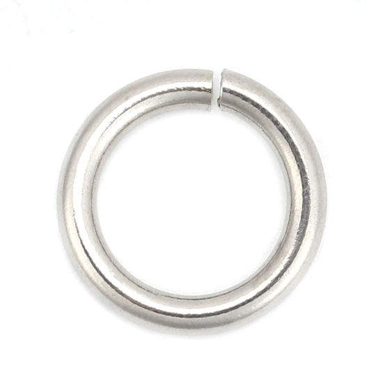 Picture of 2mm 304 Stainless Steel Open Jump Rings Findings Silver Tone 13mm( 4/8") Dia., 50 PCs