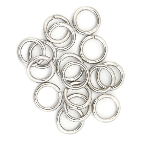 Picture of 2mm 304 Stainless Steel Open Jump Rings Findings Silver Tone 13mm( 4/8") Dia., 50 PCs