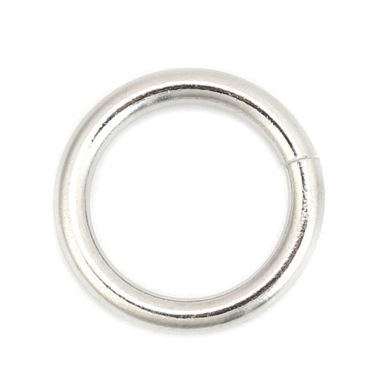 Imagen de 20 Unidades 18mm Diámetro, 2.5mm 304 Acero Inoxidable Abierto Argollas Tono de Plata Ronda