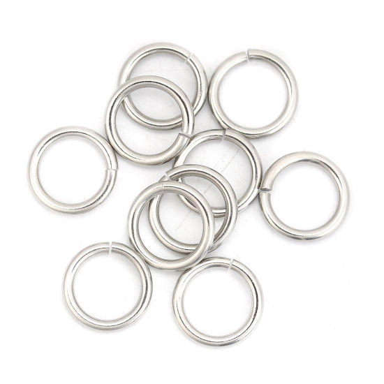 Imagen de 20 Unidades 18mm Diámetro, 2.5mm 304 Acero Inoxidable Abierto Argollas Tono de Plata Ronda