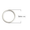 Picture of 3mm 304 Stainless Steel Opened Jump Rings Findings Silver Tone 30mm(1 1/8") Dia., 10 PCs