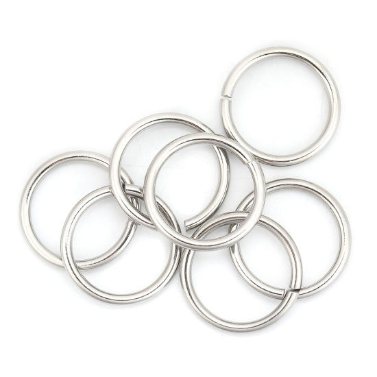 Image de 10 Pcs 30mm Dia, 3mm Anneaux de Jonction pour la Fabrication de Bijoux Ouvert en 304 Acier Inoxydable Argent Mat Rond