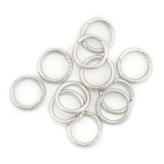 Image de 2mm Anneaux de Jonction en 304 Acier Inoxydable Anneaux Ouverts Tressé Argent Mat 15mm Dia., 20 Pcs