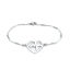 Picture of 304 Stainless Steel Bracelets Silver Tone Heart Heartbeat/ Electrocardiogram 18.5cm(7 2/8") long, 1 Piece
