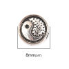 Picture of Zinc Based Alloy Spacer Beads Round Antique Silver Color Yin Yang Symbol About 8mm Dia, Hole: Approx 1.4mm, 50 PCs