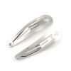 Picture of Iron Based Alloy Hair Clips Findings Cross Silver Tone 49mm x 14mm, 50 PCs