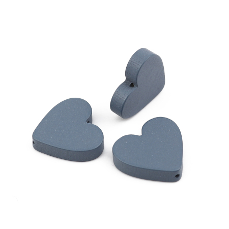 Picture of Natural Wood Spacer Beads Heart Gray About 21mm x 19mm, Hole: Approx 1.1mm, 30 PCs
