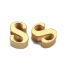 Picture of 304 Stainless Steel Spacer Beads Capital Alphabet/ Letter Gold Plated " S " 8mm( 3/8") x 6mm( 2/8"), Hole: Approx 1.9mm, 1 Piece