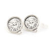 Picture of Zinc Based Alloy Ear Post Stud Earrings Findings Round Antique Silver Color W/ Loop Cabochon Settings (Fit 14mm Dia.) 21mm( 7/8") x 17mm( 5/8"), Post/ Wire Size: (21 gauge), 30 PCs