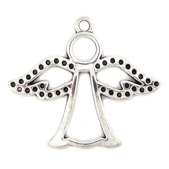 Immagine di Lega di Zinco Ciondoli Angelo Argento Antico 3cm x 2.5cm , 30 Pz