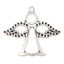 Picture of Zinc Based Alloy Pendants Angel Antique Silver Color 3cm(1 1/8") x 2.5cm(1"), 30 PCs