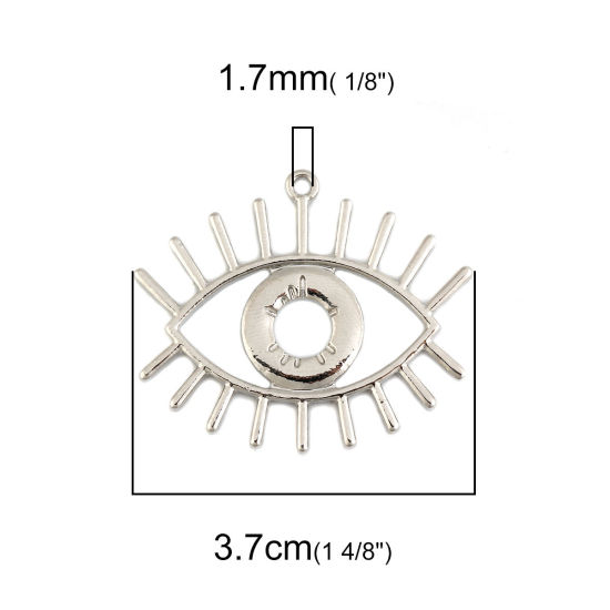 Изображение Подвески Глаза Серебряный Тон 3.7см x 3.1см, 10 ШТ