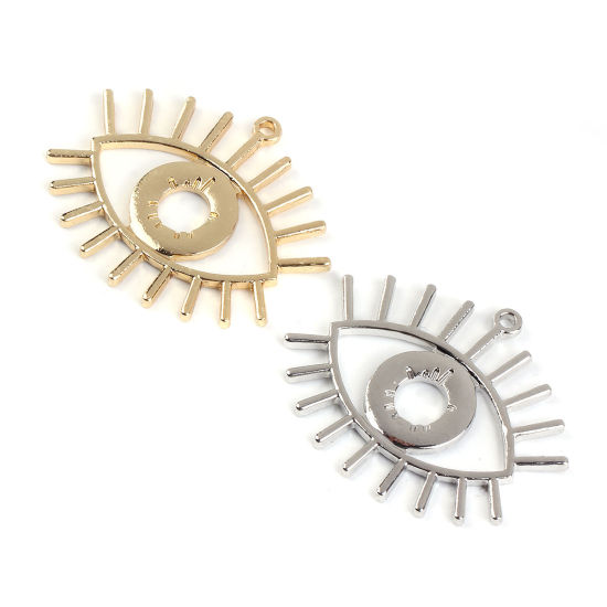 Изображение Подвески Глаза Серебряный Тон 3.7см x 3.1см, 10 ШТ