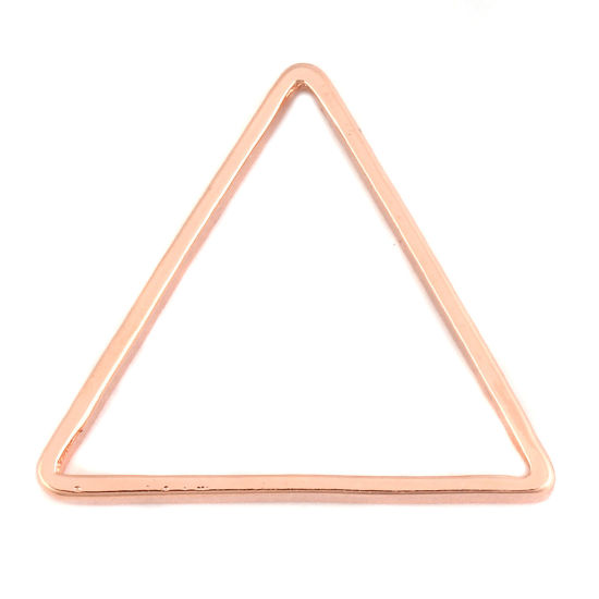Picture of Zinc Based Alloy Connectors Triangle Rose Gold 26mm x 23mm, 20 PCs