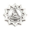 Picture of Zinc Based Alloy Yoga Healing Charms Antique Silver Color Vishuddha/ Vishuddhi 28mm(1 1/8") x 28mm(1 1/8"), 10 PCs