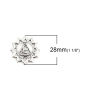 Picture of Zinc Based Alloy Yoga Healing Charms Antique Silver Color Vishuddha/ Vishuddhi 28mm(1 1/8") x 28mm(1 1/8"), 10 PCs