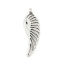 Picture of Zinc Based Alloy Pendants Feather Antique Silver Color 44mm(1 6/8") x 14mm( 4/8"), 20 PCs