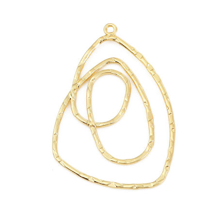 Zinc Based Alloy Pendants Irregular Gold Plated 59mm(2 3/8") x 40mm(1 5/8"), 5 PCs