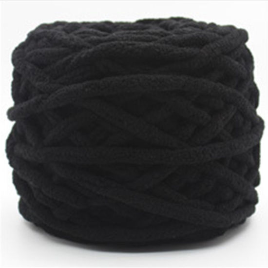 DoreenBeads. Velvet Super Soft Knitting Yarn Black 7mm( 2/8