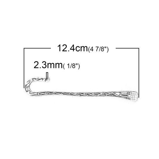 Изображение Цинковый Сплав Закладки для Книг, C /Петля Античное Серебро с узором “ волна ” (Подходят для 12.4см x 2.1см , 5 ШТ