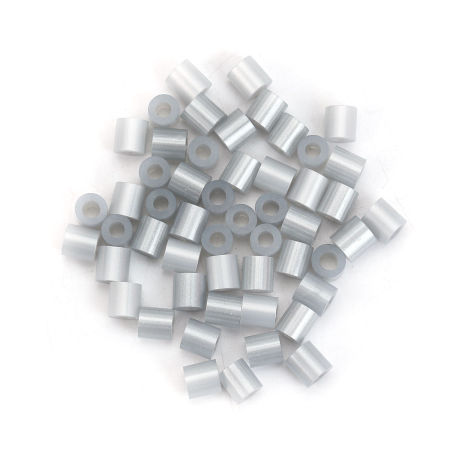 Bild von EVA Bügelperlen DIY Zylinder Silbergrau 5mm x 5mm , 1000 Stück