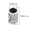 Picture of Zinc Based Alloy Spacer Beads Cylinder Antique Silver Color Carved 15mm x 11mm, Hole: Approx 7.7mm, 5 PCs