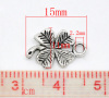 Picture of 100PCs Antique Silver Color Four-Leaf Clover Charms Pendants 11x15mm