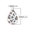 Picture of Wood Charms Drop Light Brown Leopard Print 23mm( 7/8") x 15mm( 5/8"), 30 PCs