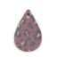 Bild von Natürliches Holz Charms Tropfen Lila mit Leopard Muster 23mm x 15mm, 30 Stück