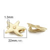 Picture of Zinc Based Alloy Ear Clips Earrings Findings Star Fish Matt Gold W/ Loop 22mm x 19mm, 4 PCs
