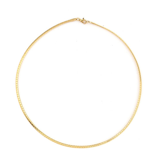Imagen de 1 Unidad Enchapado al Vacío 304 Acero Inoxidable Collares Círculo Chapado en Oro 45.3cm longitud