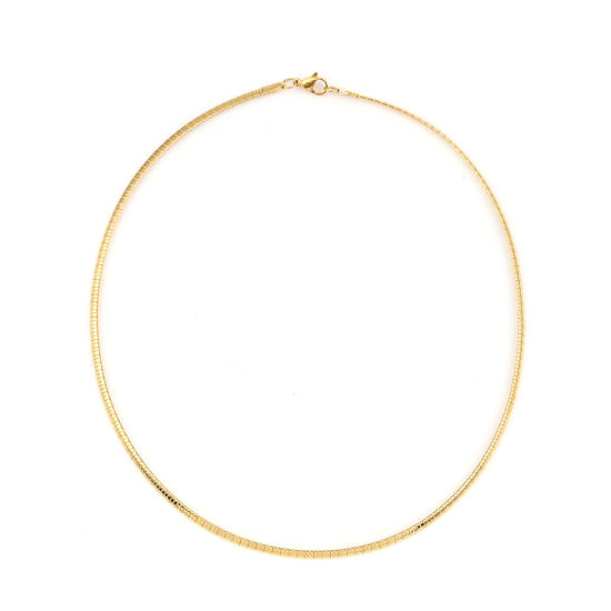 Image de 1 Pièce Collier Tour de Cou en 304 Acier Inoxydable Placage sous Vide Doré 45.5cm long
