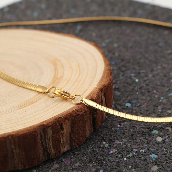 Image de 1 Pièce Collier Tour de Cou en 304 Acier Inoxydable Placage sous Vide Doré 45.5cm long