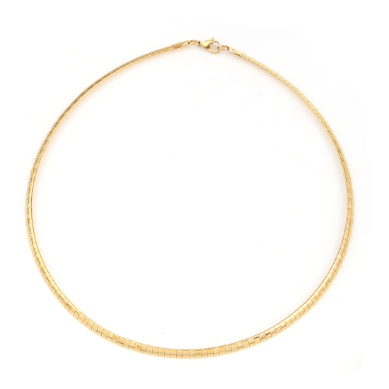 Immagine di 304 Acciaio Inossidabile Collana Girocollo Oro Placcato 46cm Lunghezza, 1 Pz