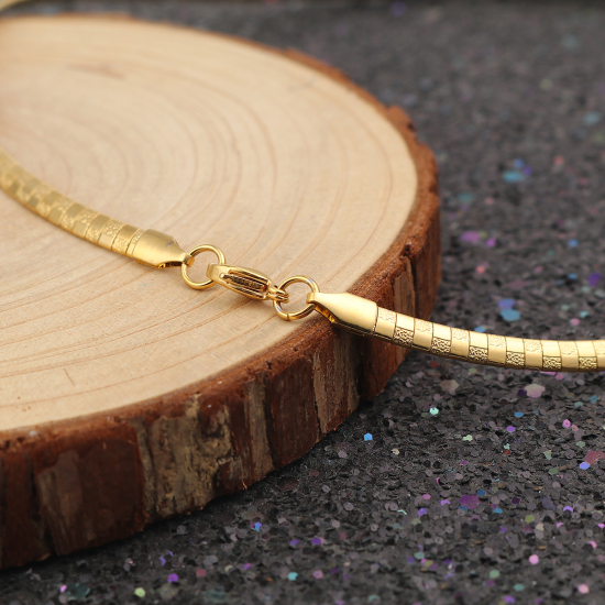 Immagine di 304 Acciaio Inossidabile Collana Girocollo Oro Placcato 46cm Lunghezza, 1 Pz