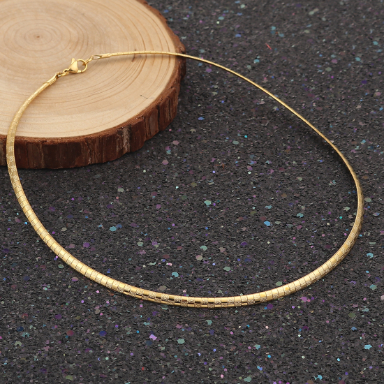 Immagine di 304 Acciaio Inossidabile Collana Girocollo Oro Placcato 46cm Lunghezza, 1 Pz