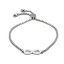 Image de Bracelet Bolo Réglable Nœud Glissé en 316 Acier Inoxydable Argent Mat Symbole"Infini" 26.5cm long, 6 Pcs