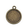 Picture of Zinc Based Alloy Charms Round Antique Bronze Cabochon Settings (Fits 20mm Dia.) 28mm x 23mm, 20 PCs