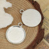 Picture of Zinc Based Alloy Charms Round Silver Tone Cabochon Settings (Fits 20mm Dia.) 28mm x 23mm, 20 PCs